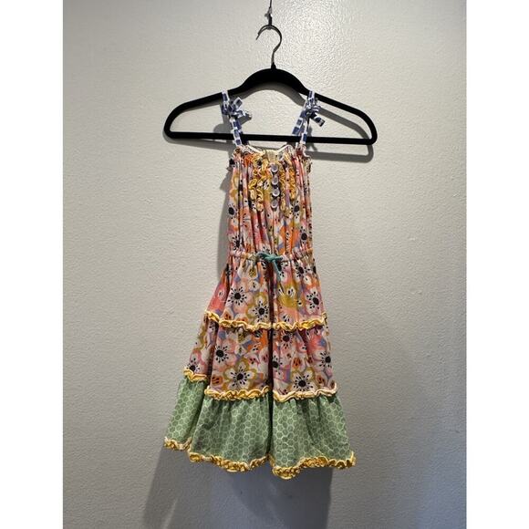 Matilda Jane Girls Size 4 Tiered Maxi Twirl Tell Me More Dress Floral Boho Artsy - Picture 1 of 7